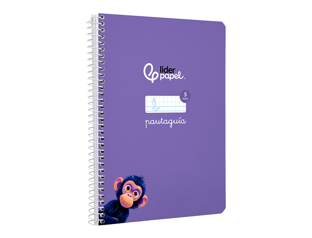 CUADERNO ESPIRAL LIDERPAPEL A5 PAUTAGUIA TAPA DURA 80H 90 GR CUADRO PAUTADO 5MM COLOR LILA