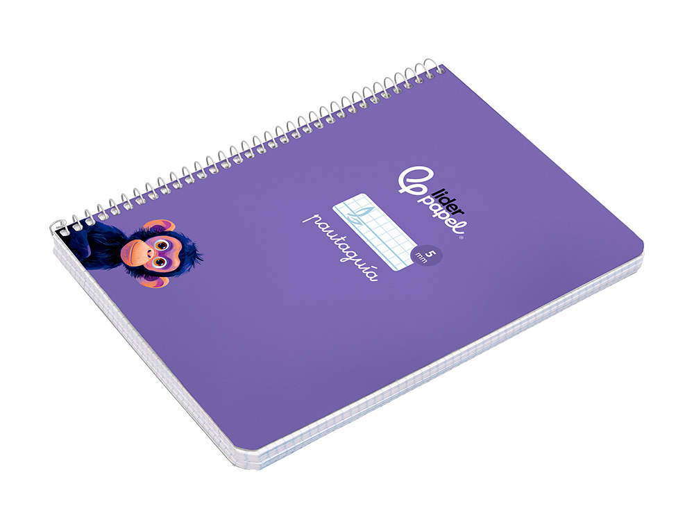 CUADERNO ESPIRAL LIDERPAPEL A5 PAUTAGUIA TAPA DURA 80H 90 GR CUADRO PAUTADO 5MM COLOR LILA