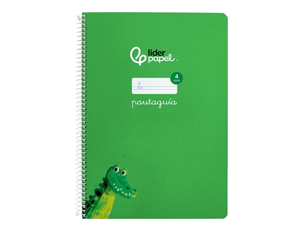 CUADERNO ESPIRAL LIDERPAPEL A4 PAUTAGUIA TAPA BLANDA 80H 75GR CUADRO PAUTADO 4MM COLOR VERDE