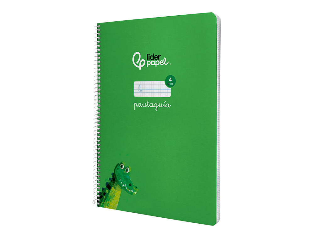 CUADERNO ESPIRAL LIDERPAPEL A4 PAUTAGUIA TAPA BLANDA 80H 75GR CUADRO PAUTADO 4MM COLOR VERDE