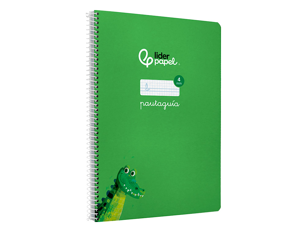 CUADERNO ESPIRAL LIDERPAPEL A4 PAUTAGUIA TAPA BLANDA 80H 75GR CUADRO PAUTADO 4MM COLOR VERDE
