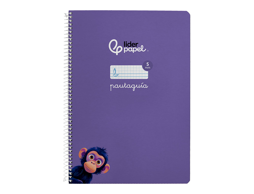 CUADERNO ESPIRAL LIDERPAPEL A4 PAUTAGUIA TAPA BLANDA 80H 75GR CUADRO PAUTADO 5MM COLOR LILA