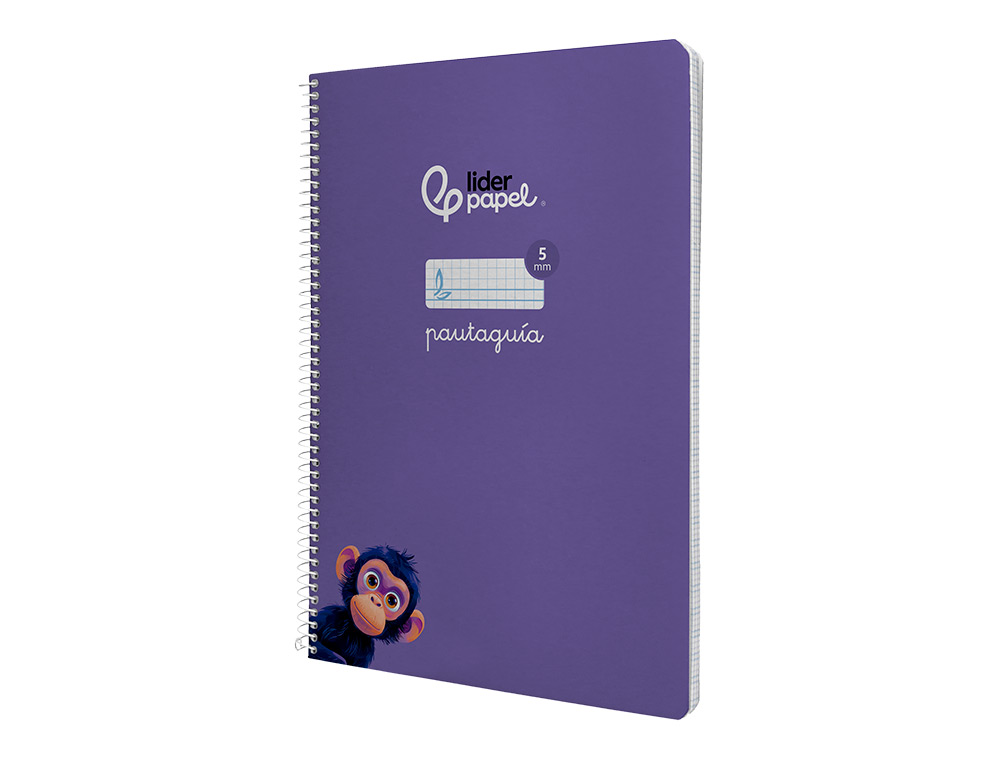 CUADERNO ESPIRAL LIDERPAPEL A4 PAUTAGUIA TAPA BLANDA 80H 75GR CUADRO PAUTADO 5MM COLOR LILA