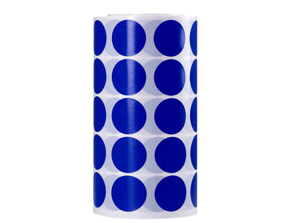 GOMETS LIDERPAPEL AUTOADHESIVO CIRCULOS 20 MM AZUL ROLLO DE 2000 UNIDADES EN CAJA DE CARTON
