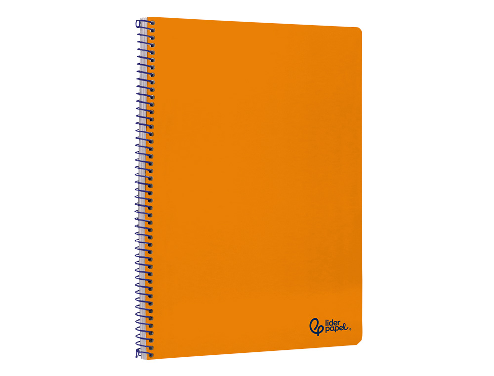 CUADERNO ESPIRAL LIDERPAPEL A4 SMART TAPA BLANDA 80H 75GR PAUTA 2,5MM CON MARGEN COLOR NARANJA