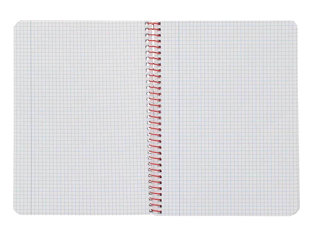 CUADERNO ESPIRAL LIDERPAPEL A5 WITTY TAPA DURA 80H 90GR CUADRO 4MM CON MARGEN COLOR ROJO