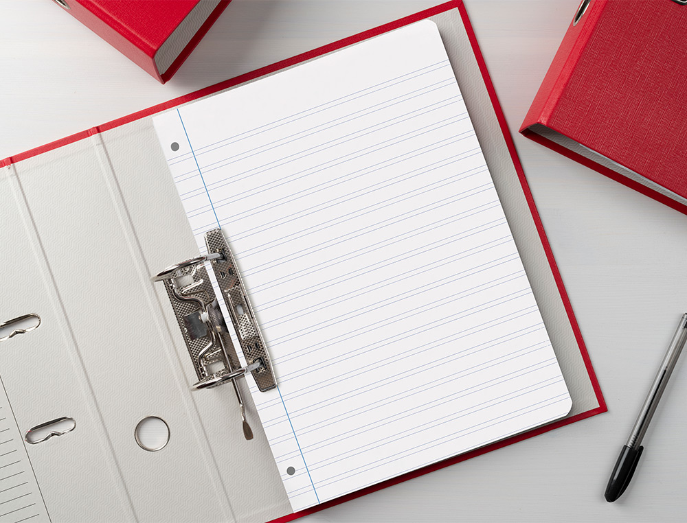 RECAMBIO LIDERPAPEL DIN A4 100 HOJAS 75 GR PAUTA 4 3.5MM CON MARGEN 4 TALADROS