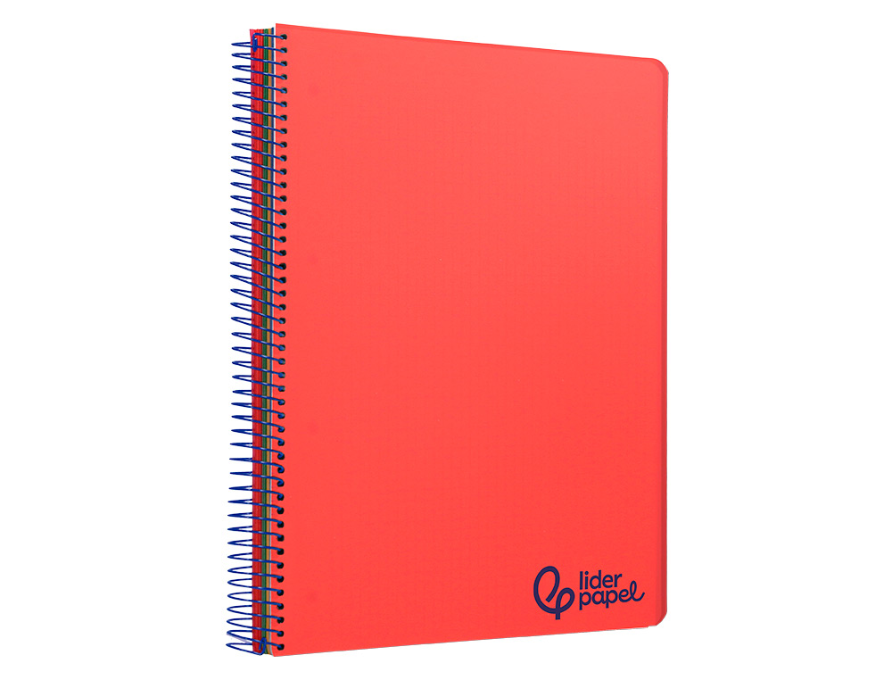CUADERNO ESPIRAL LIDERPAPEL A4 MICRO WONDER TAPA PLASTICO 120H 90GR HORIZONTAL 5 BANDAS 4 TALADROS COLORES