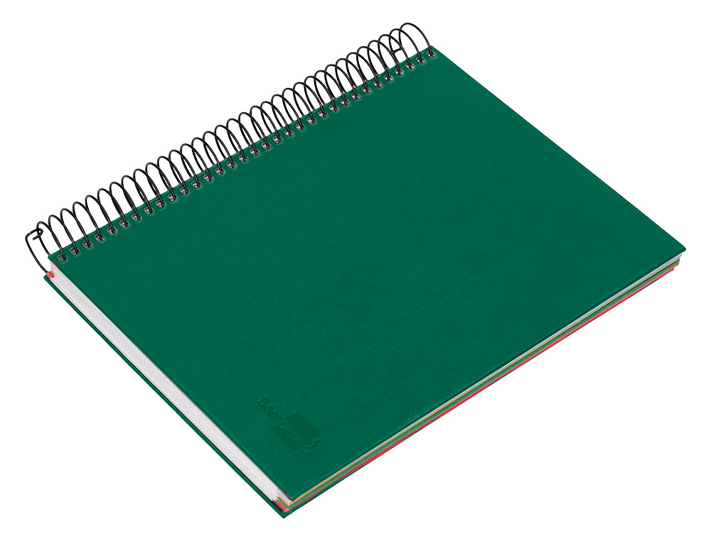 CUADERNO ESPIRAL LIDERPAPEL A5 MICRO PAPERCOAT TAPA FORRADA 140H 75GR CUADRO5MM 5 BANDA S 6 TALADROS VERDE