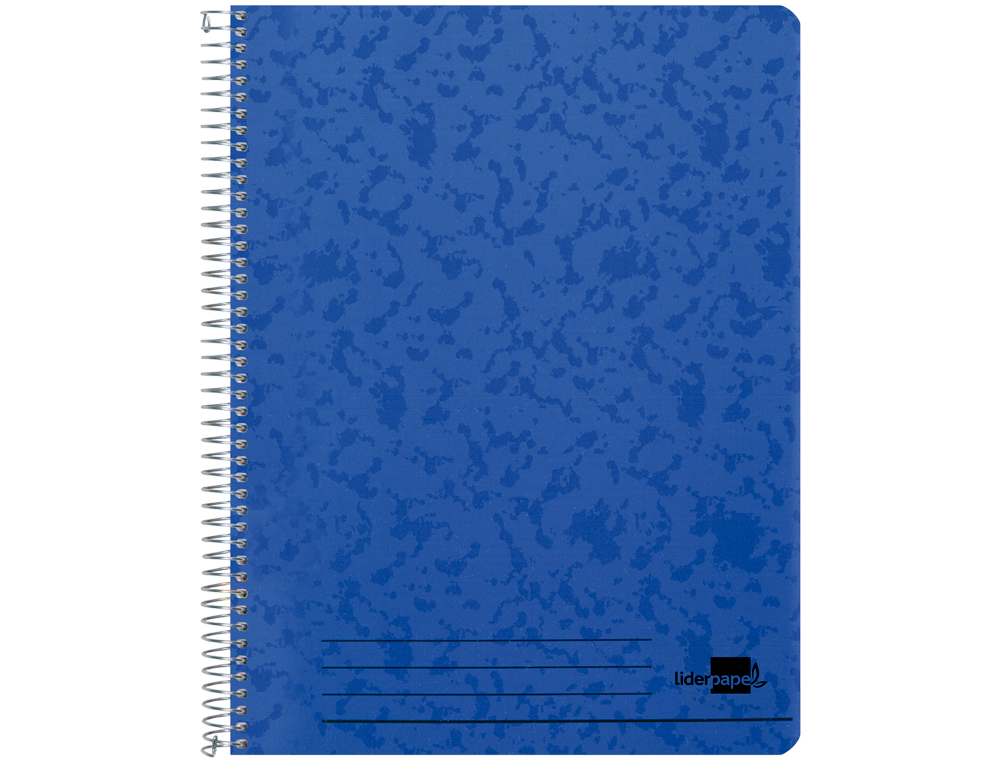 CUADERNO ESPIRAL LIDERPAPEL FOLIO 100H CUADRO 4MM TAPA AZUL CON MARGEN 70GR