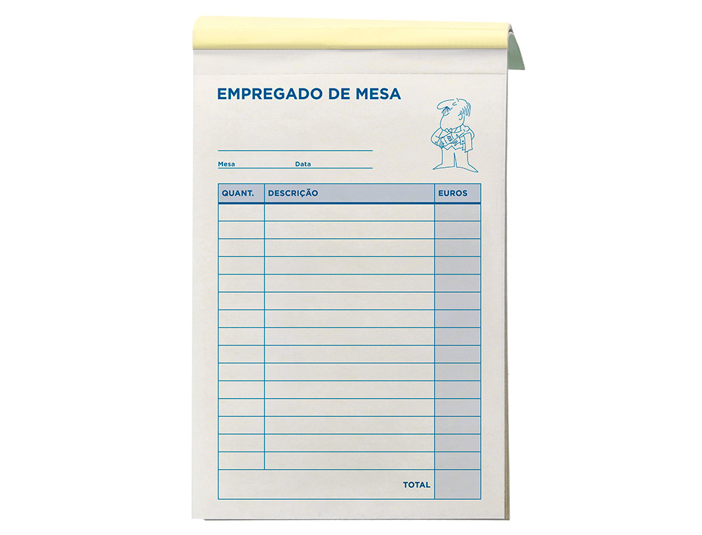 TALONARIO LIDERPAPEL CAMARERO OCTAVO SIN IVA 202 DUPLICADO TEXTO EN PORTUGUES