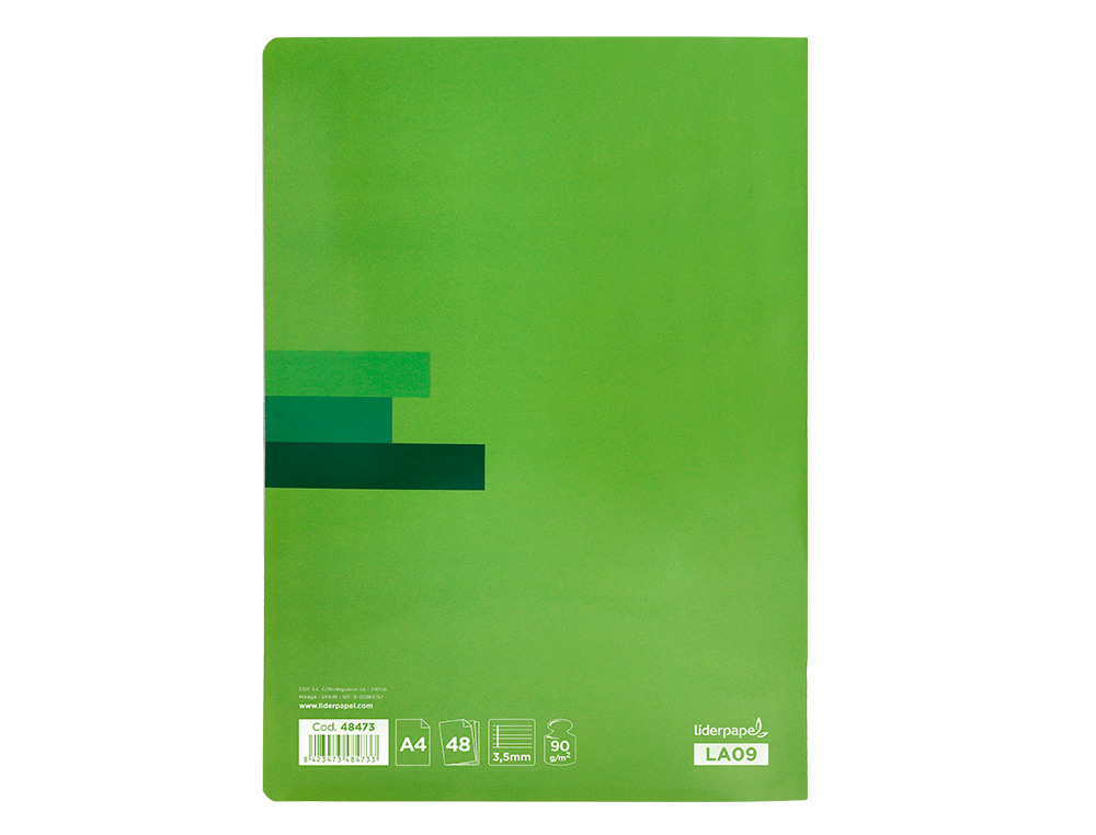 LIBRETA LIDERPAPEL SCRIPTUS A4 48 HOJAS 90GR PAUTA 4 3.5MM CON MARGEN
