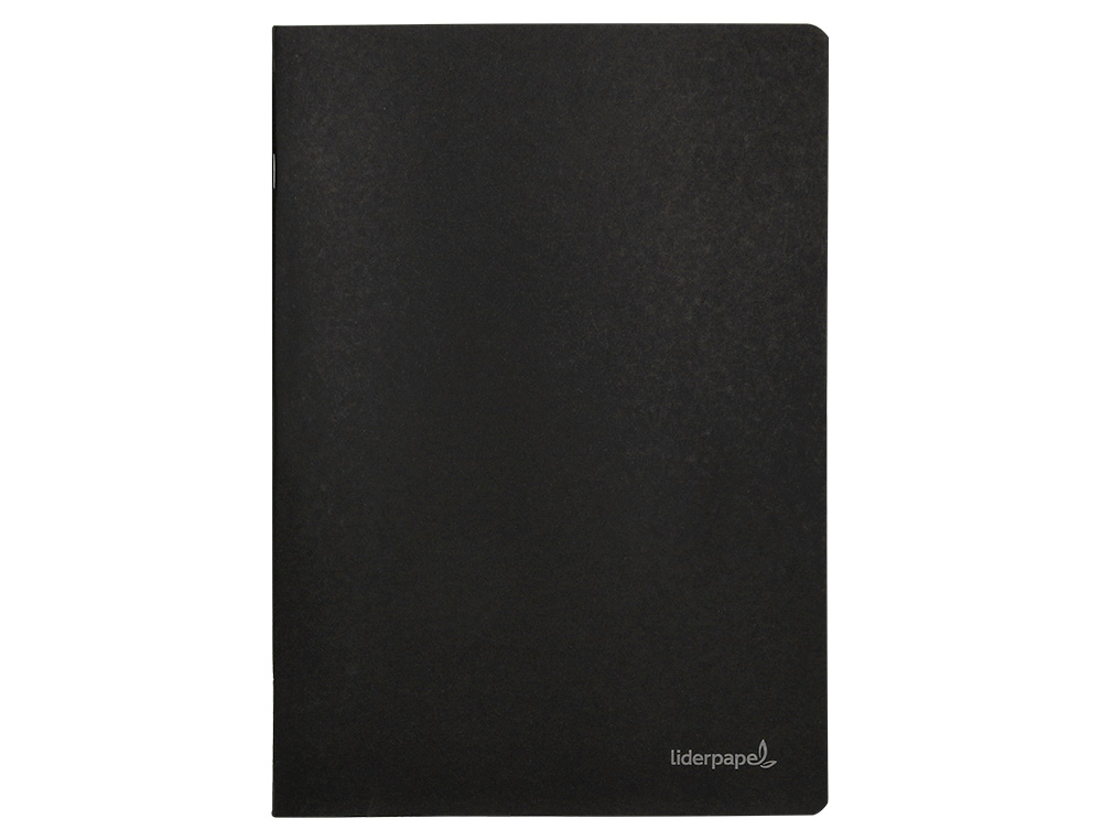 LIBRETA LIDERPAPEL TAPA NEGRA A5 80 HOJAS 60GR LISO CON DOBLE MARGEN