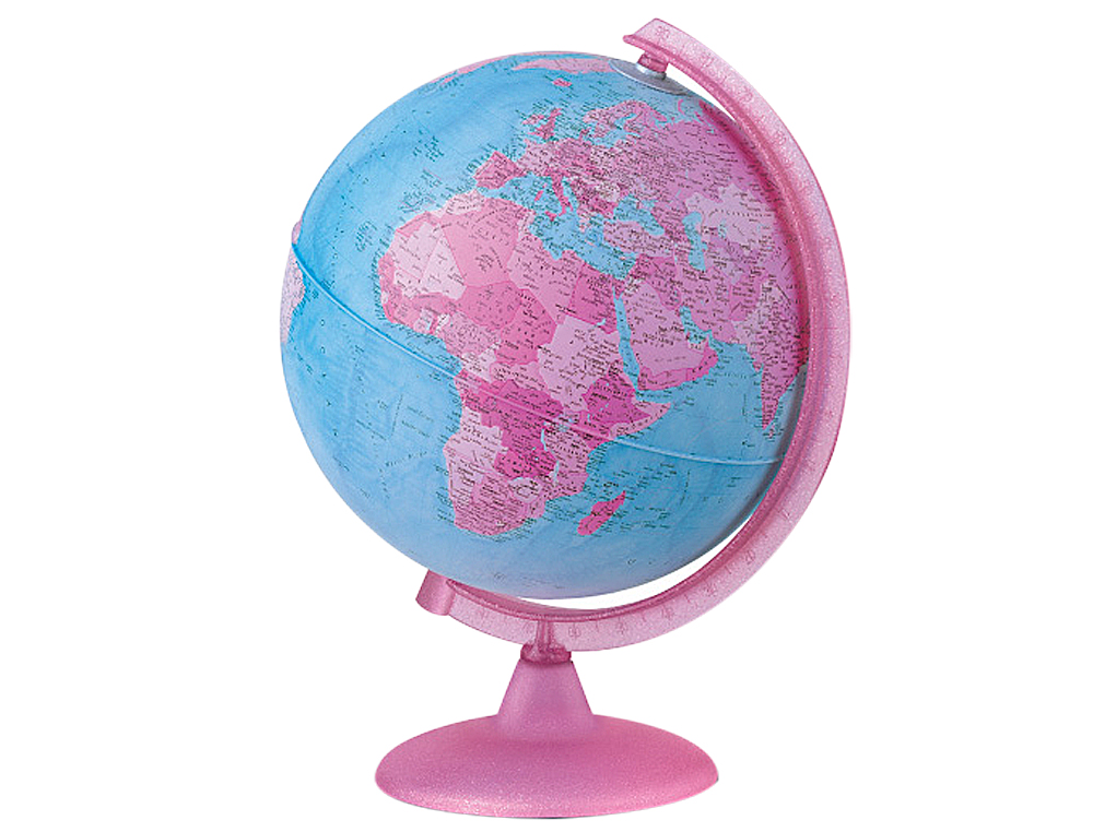 GLOBO TERRAQUEO CON LUZ MODELO PINK DIAMETRO 26 CM