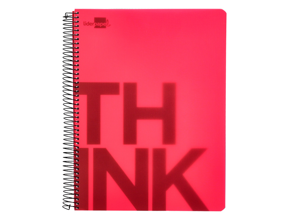 CUADERNO ESPIRAL LIDERPAPEL A4 MICRO THINK TAPA PLASTICO 140H 80GR CUADRO 5MM 5 BANDAS 4 TALADROS 4