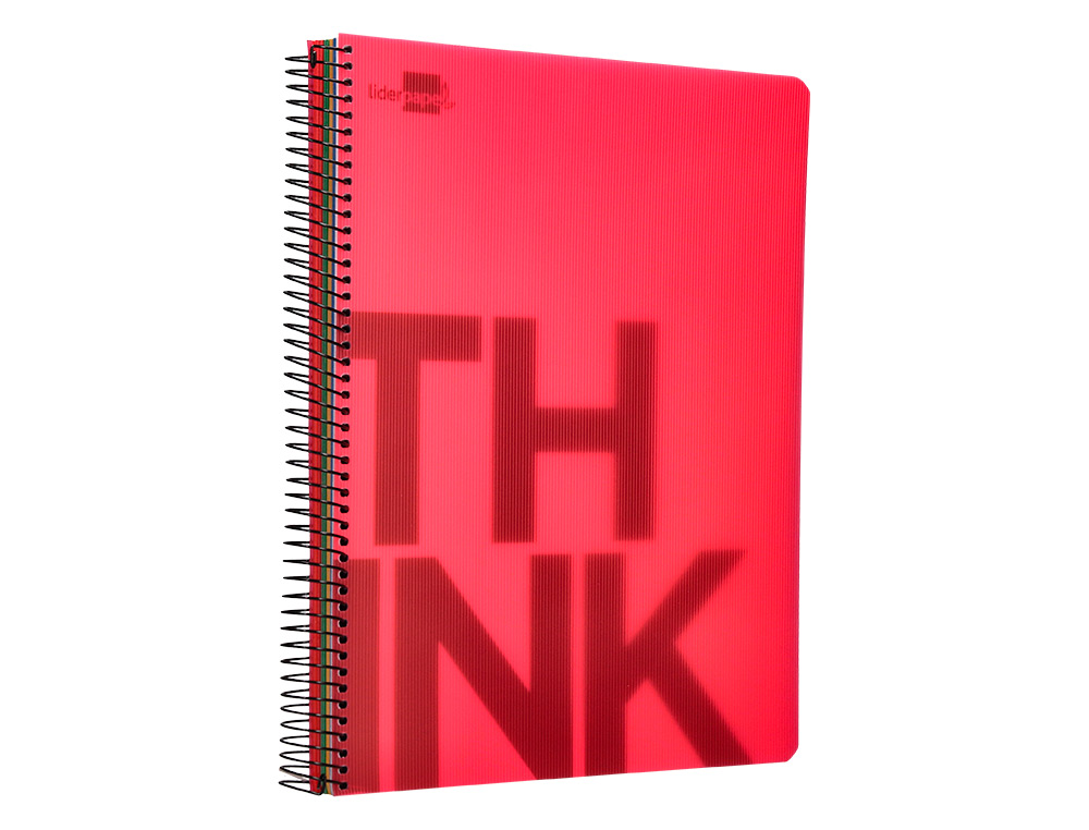 CUADERNO ESPIRAL LIDERPAPEL A4 MICRO THINK TAPA PLASTICO 140H 80GR CUADRO 5MM 5 BANDAS 4 TALADROS 4