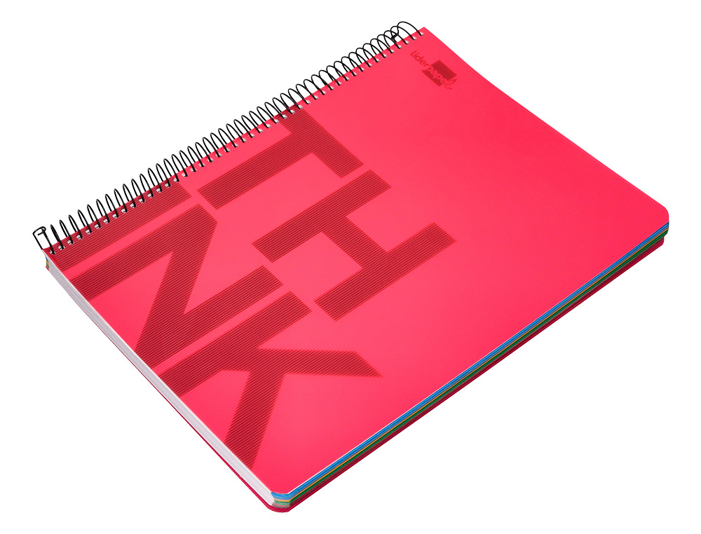 CUADERNO ESPIRAL LIDERPAPEL A4 MICRO THINK TAPA PLASTICO 140H 80GR CUADRO 5MM 5 BANDAS 4 TALADROS 4