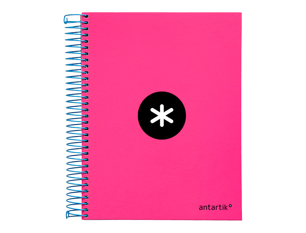CUADERNO ESPIRAL A5 MICRO ANTARTIK TAPA FORRADA 120H 90 GR CUADRO 5MM 5 BANDA S 6 TALADROS COLOR ROSA