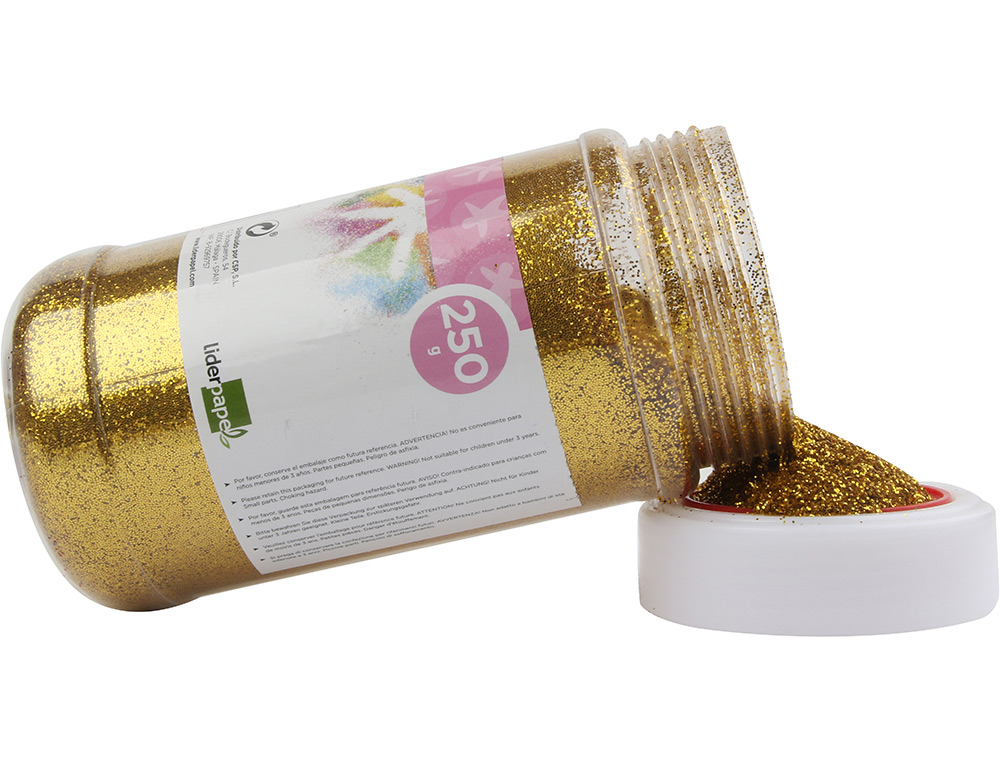 PURPURINA LIDERPAPEL FANTASIA COLOR ORO METALIZADO BOTE DE 250 GR