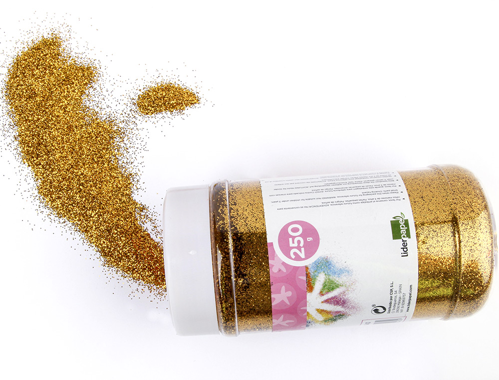 PURPURINA LIDERPAPEL FANTASIA COLOR ORO METALIZADO BOTE DE 250 GR