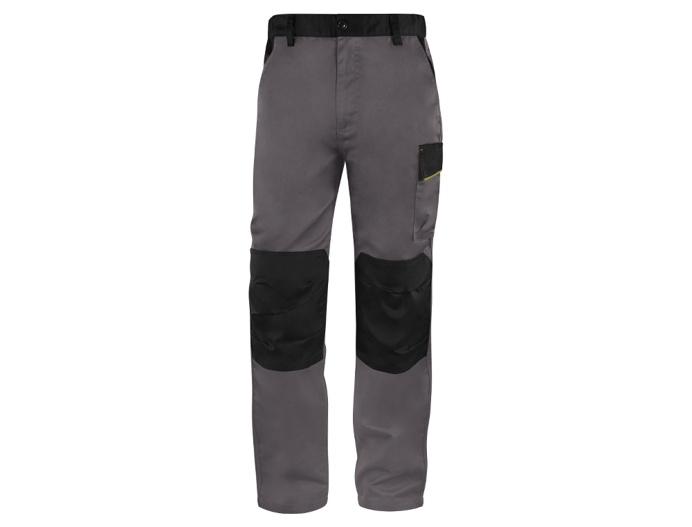PANTALON DE TRABAJO DELTAPLUS CINTURA AJUSTABLE 5 BOLSILLOS COLOR GRIS VERDE TALLA XXL