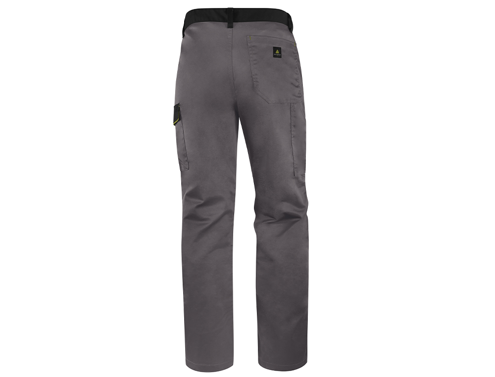 PANTALON DE TRABAJO DELTAPLUS CINTURA AJUSTABLE 5 BOLSILLOS COLOR GRIS VERDE TALLA XXL