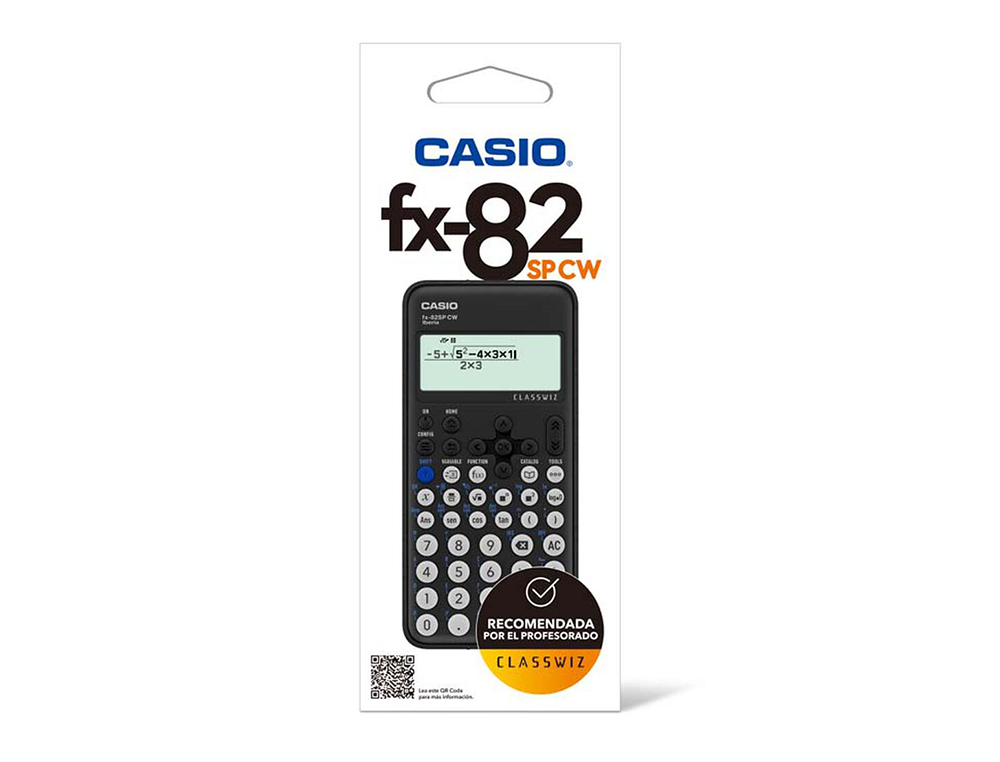 CALCULADORA CASIO FX-82SP CW IBERIA CLASSWIZ CIENTIFICA + 300 FUNCIONES 9 MEMORIAS CON TAPA