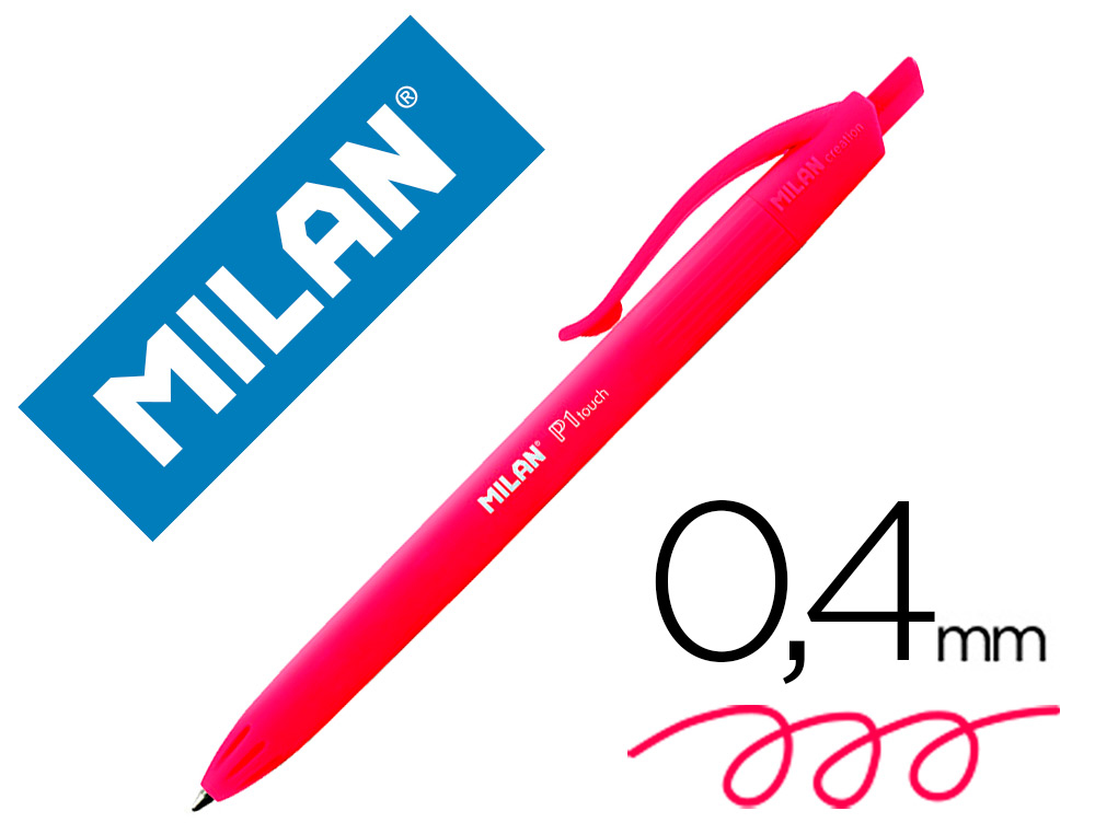 BOLIGRAFO MILAN P1 RETRACTIL 1 MM TOUCH ROJO