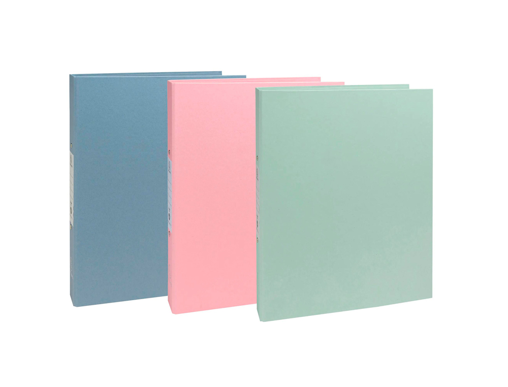 CARPETA DE 4 ANILLAS 30 MM REDONDAS EXACOMPTA AUTENTIK DIN A4+ CARTON RECICLADO FORRADO COLORES SURTIDOS