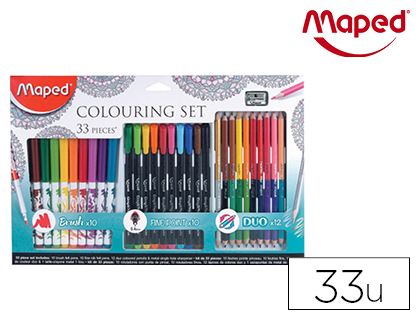 SET DE DIBUJO MAPED MANDALAS 33 PIEZAS COLORES SURTIDOS