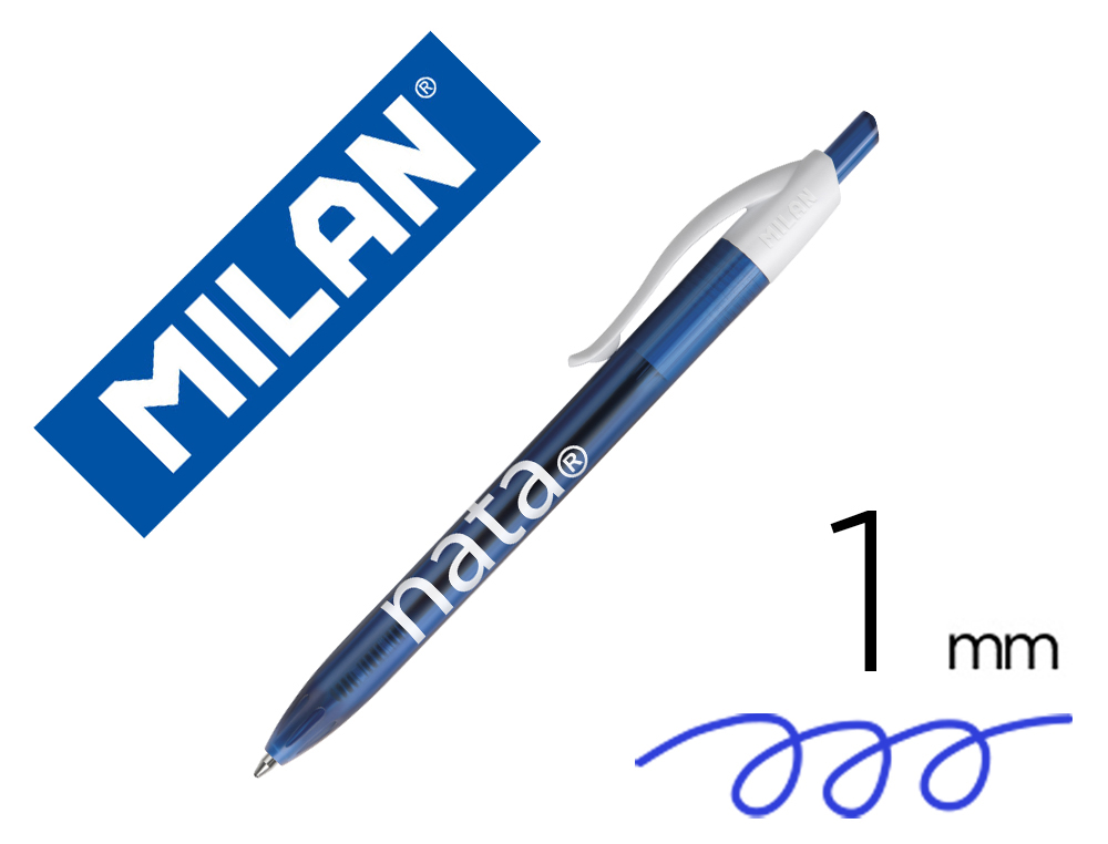 BOLIGRAFO MILAN P1 RETRACTIL 1 MM TINTA AZUL SERIE NATA 624 SINCE 1918