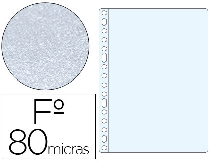 FUNDA MULTITALADRO ESSELTE FOLIO POLIPROPILENO 80 MC 16 TALADROS PIEL DE NARANJA CAJA DE 100 UNIDADES